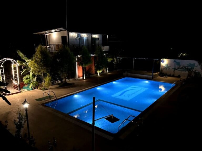 swimming pool night